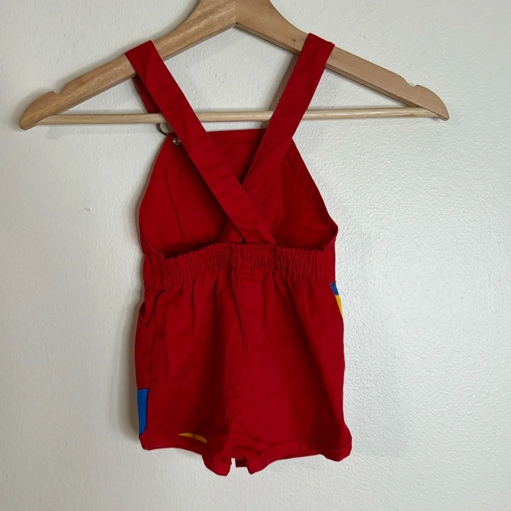 Vintage Oshkosh toddlers‎ color block overalls made in USA size 24 months